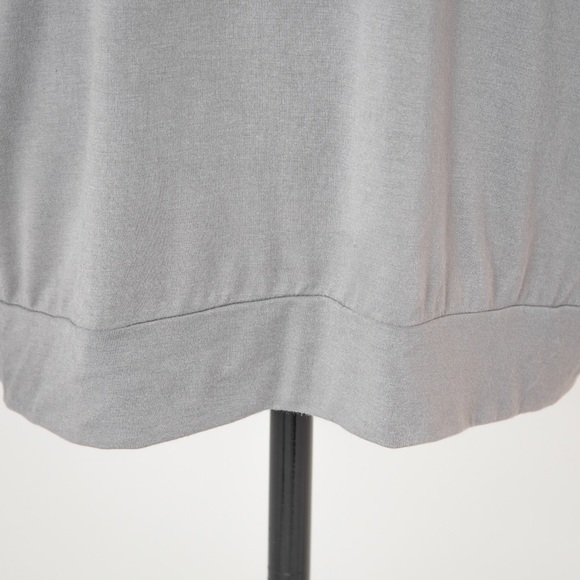 Neutral gray drape neck cowl neck soft stretchy top XL Forever Fashion soft - Picture 8 of 13